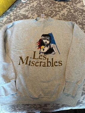 80’s Fruit of the Loom Gray Les Misérables Graphic Crewneck Sweatshirt